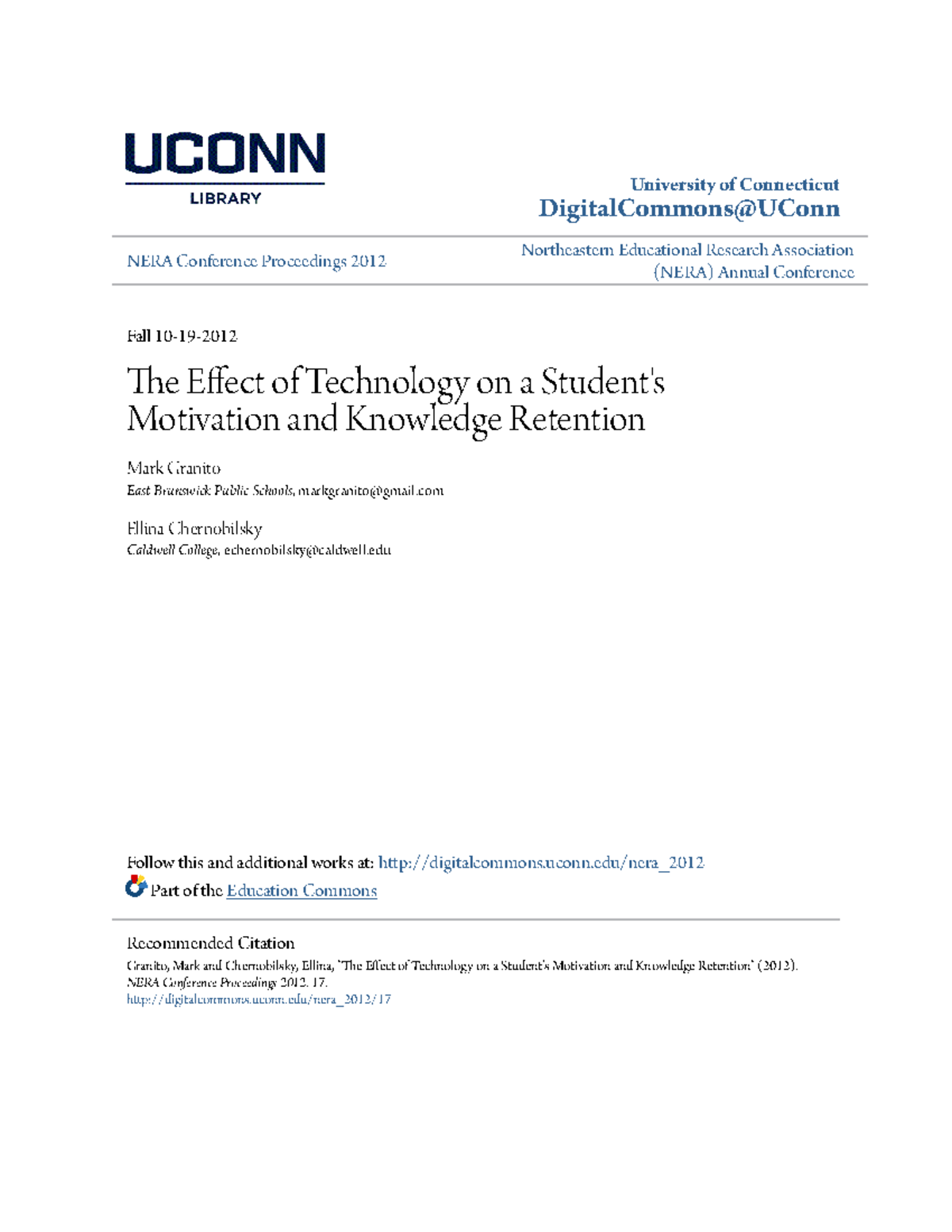 The Effect of Technology on a Students Motivation and Knowledge ...