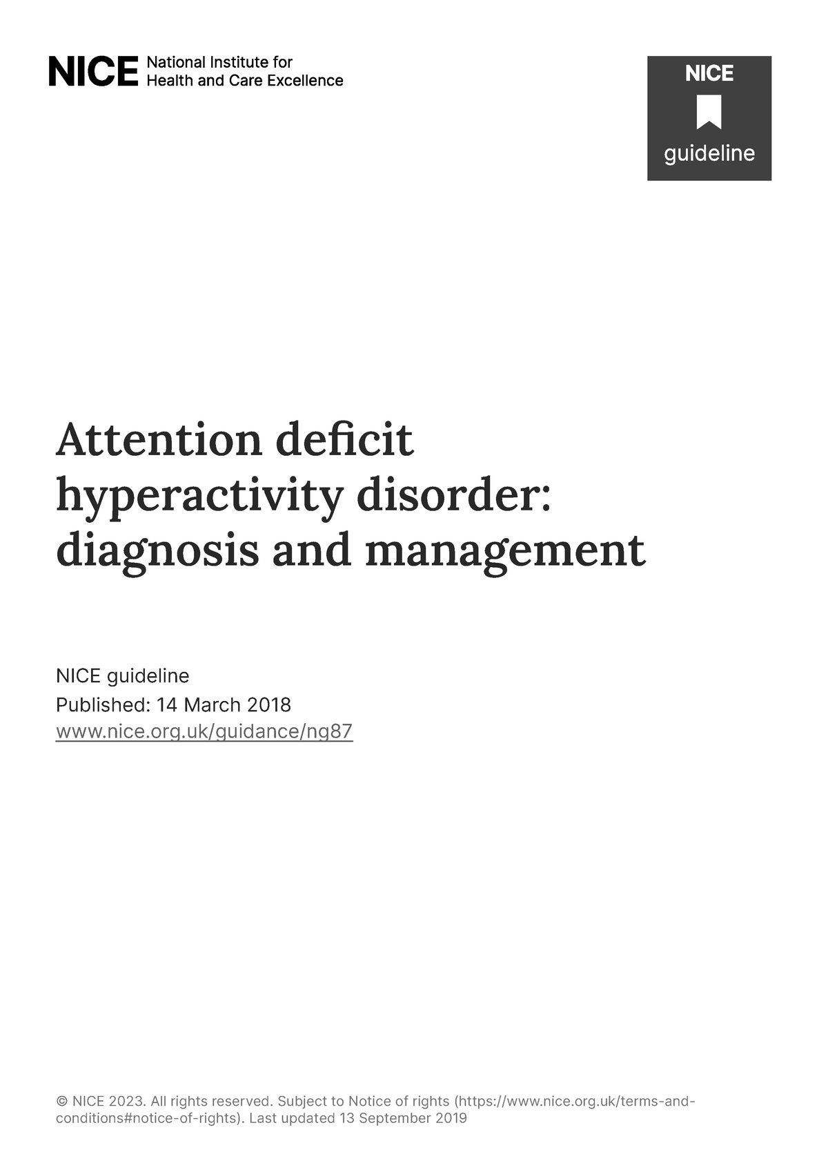 Attention Deficit Hyperactivity Disorder Diagnosis And Management Pdf ...