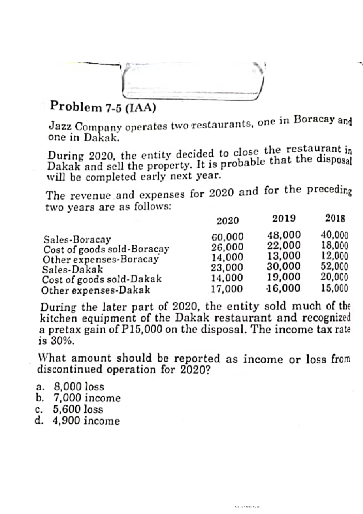 Ten Practice Exercises On Intermediate Accounting 3 To - BS Accountancy ...