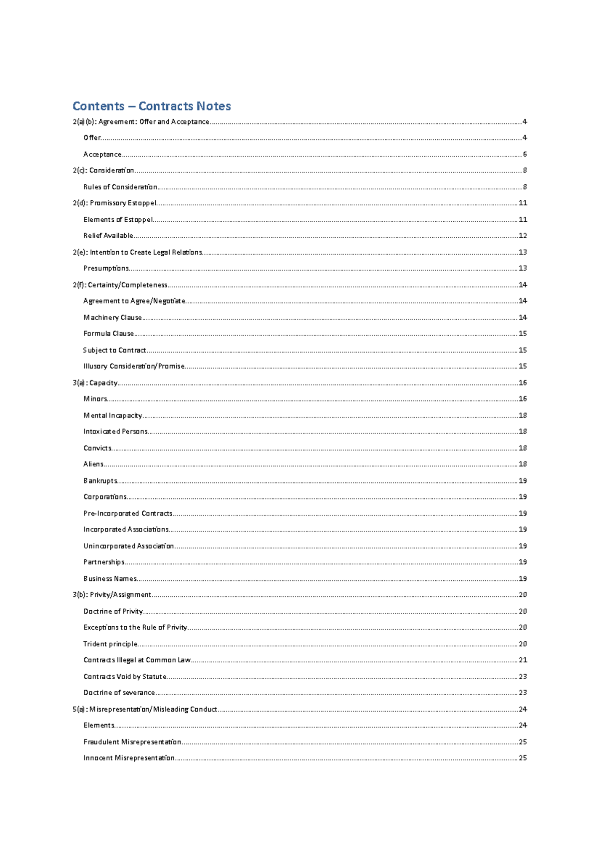 Contracts Notes - - Studocu