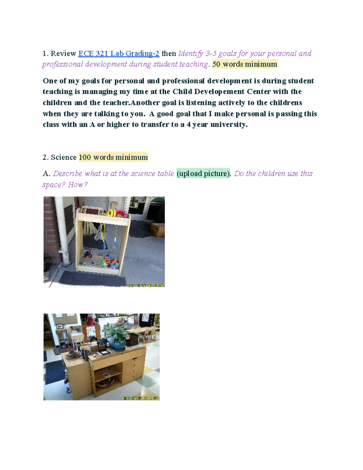 Lab reflection 2 Itsel Hernandez Review ECE 321 Lab Grading2 then