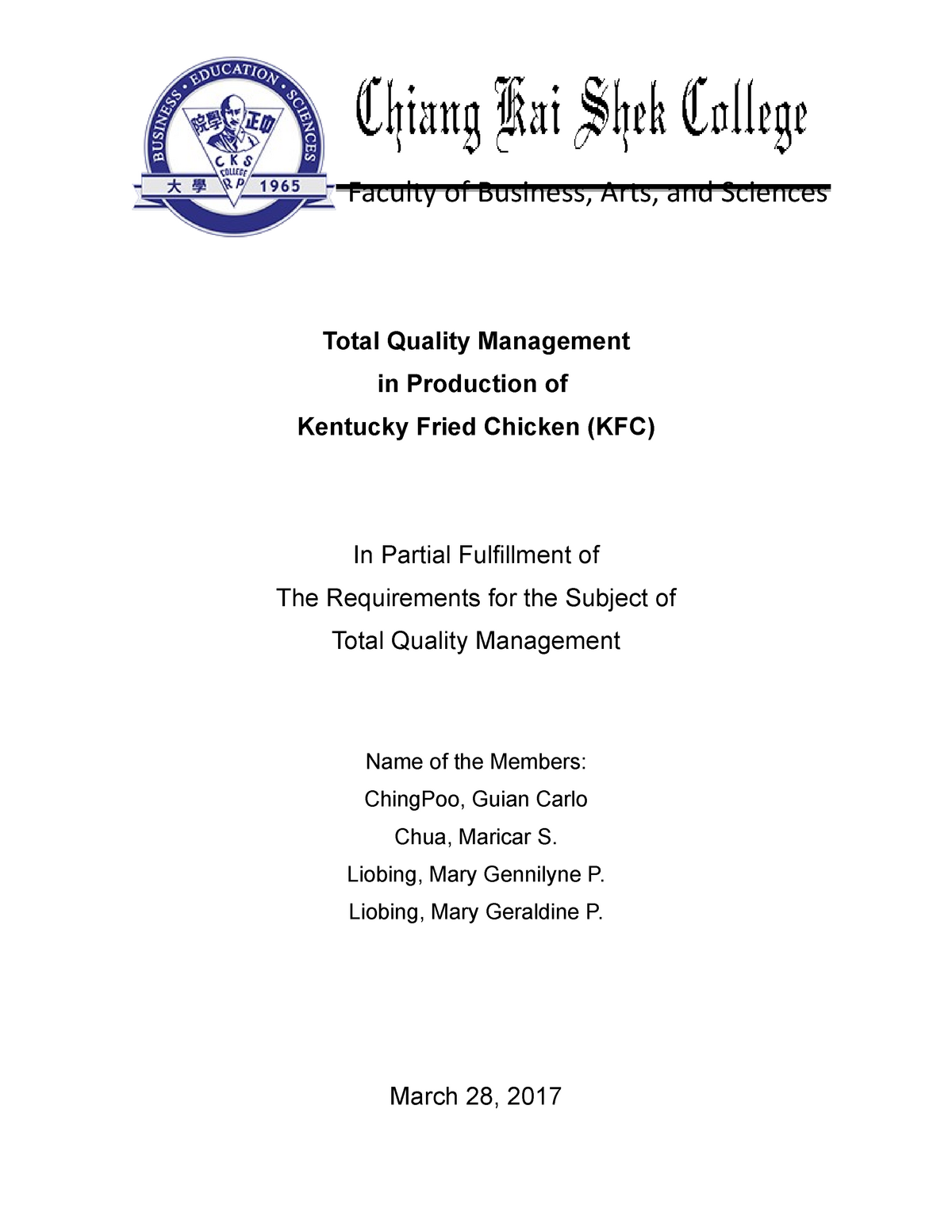 master thesis quality management