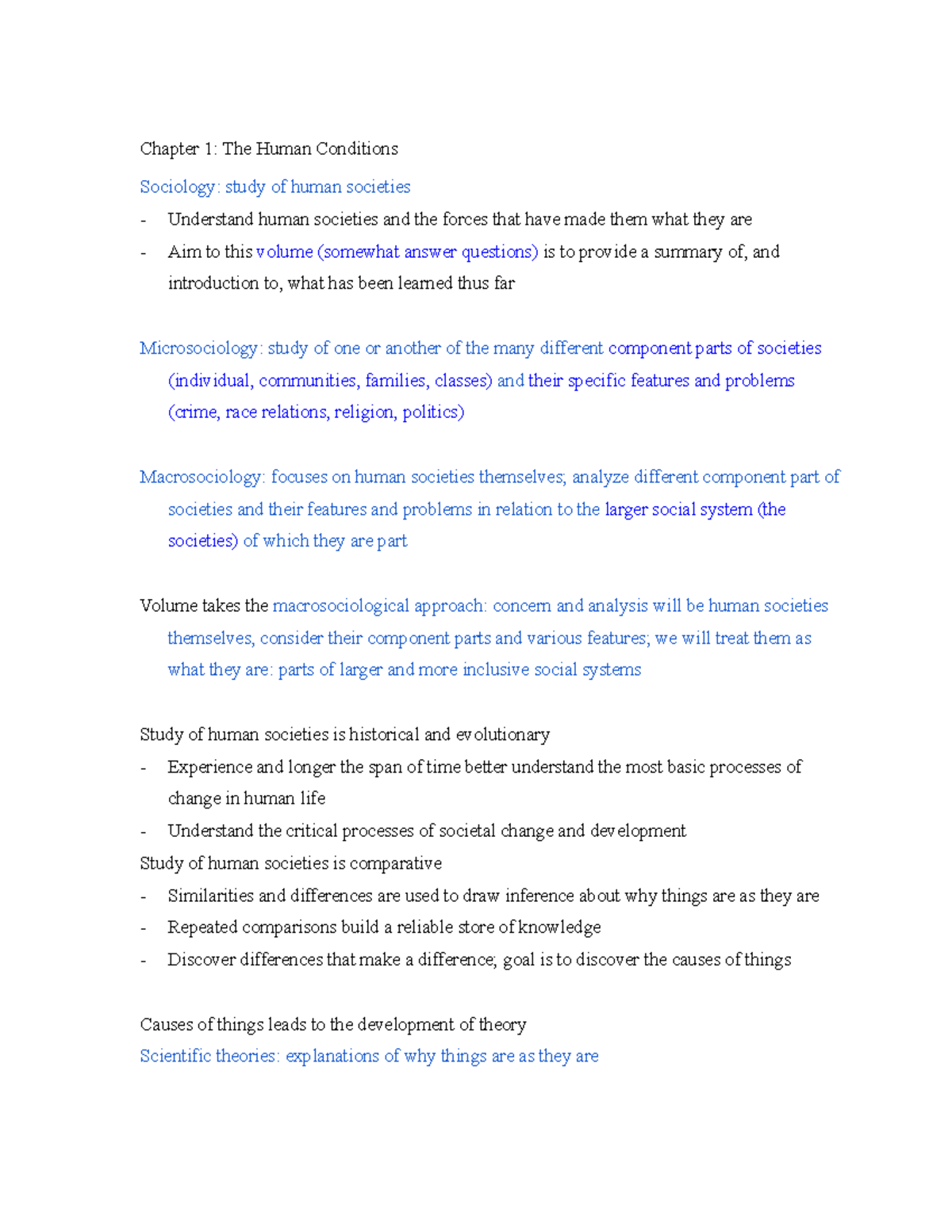 Soc 201 Introduction To Sociology Week 1 Notes Part 1 Chapter 1 The Human Conditions Soc 201 Introduction To Sociology Week 1 Notes Part 1 Chapter 1 The Human Conditions