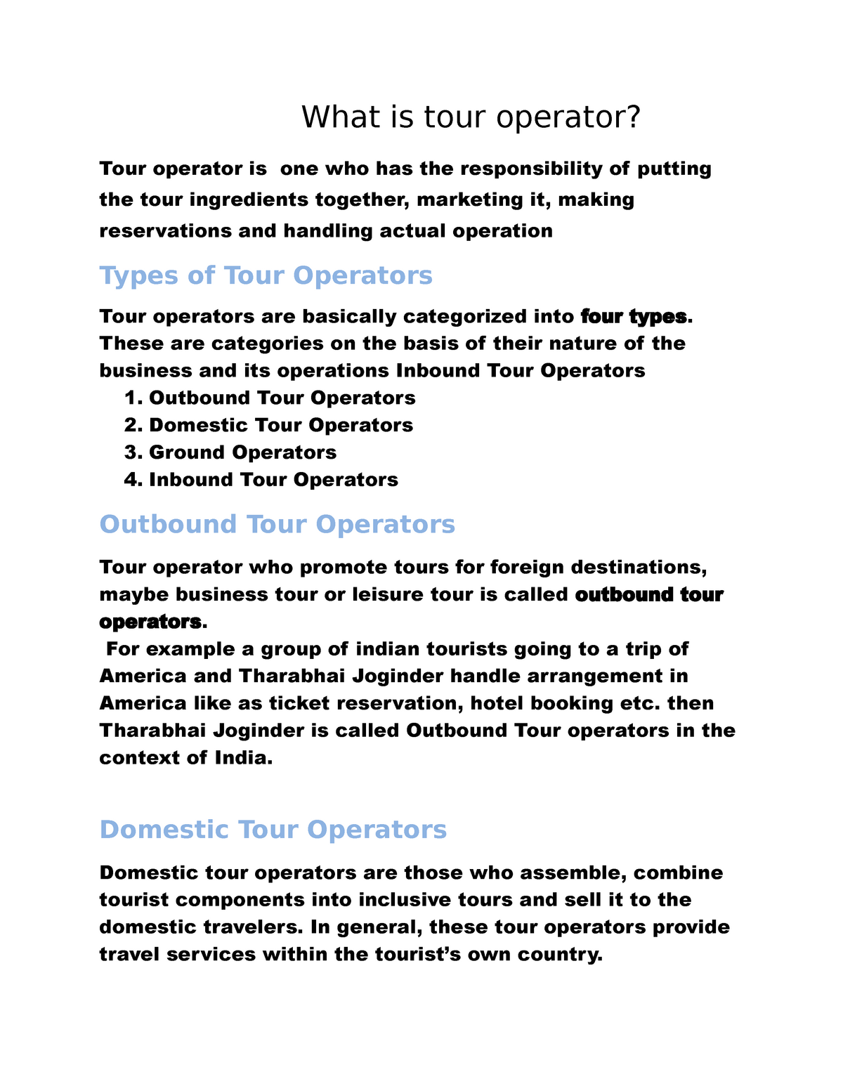 examples of outbound tour operators