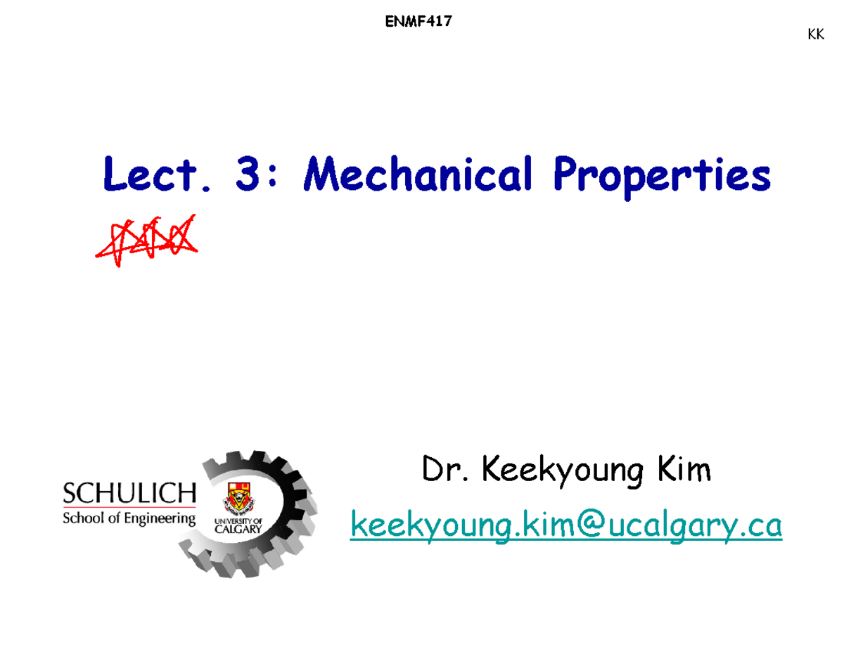 Mechanical Behavior Of Materials Annotated - KK Lect. 3: Mechanical ...