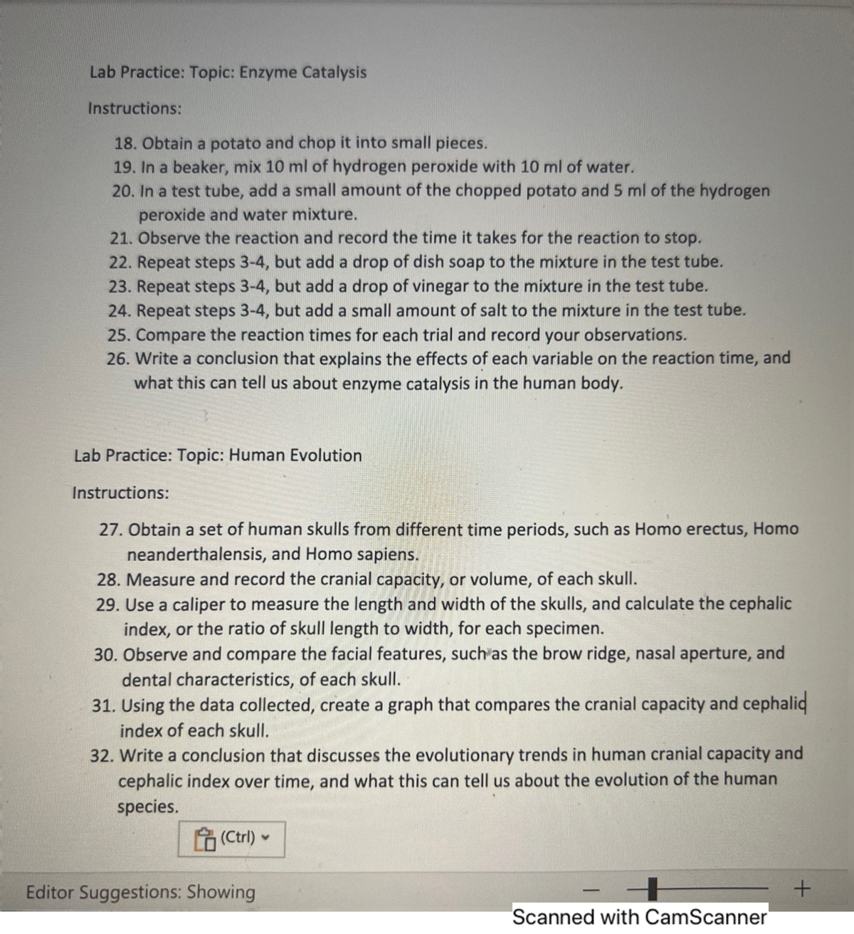AP Bio Lab - Lab overview - Practice materials - Studocu