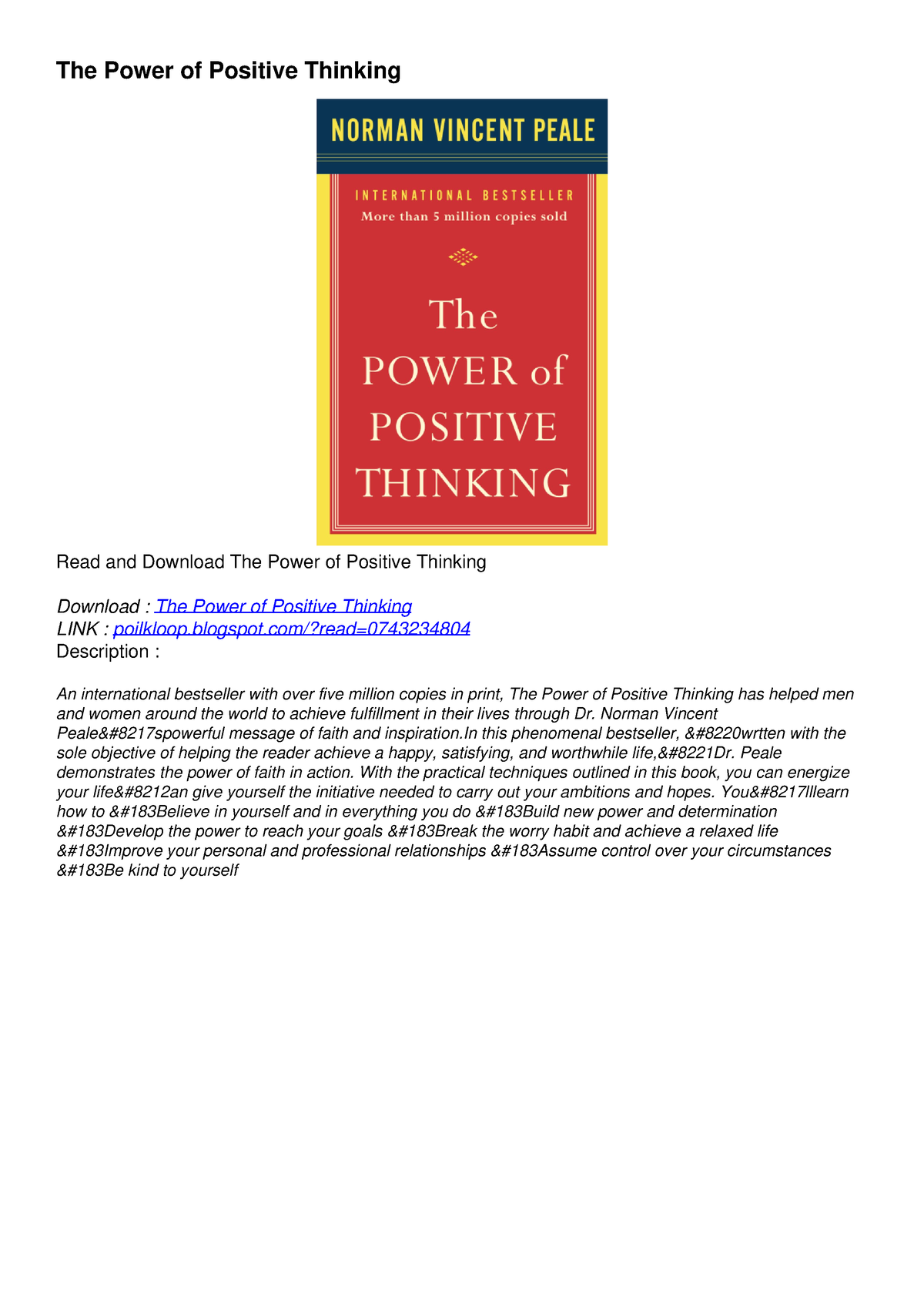 EPUB DOWNLOAD The Power Of Positive Thinking Ebooks - The Power Of ...