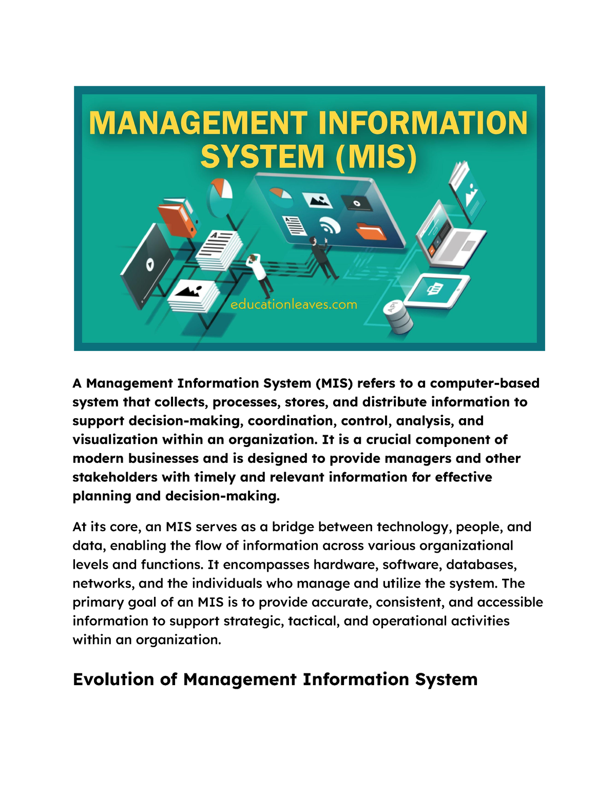 Management Information System - It Is A Crucial Component Of Modern ...