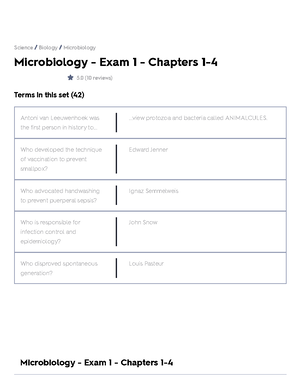 Microbiology Exam 1 (Chapters 1, 3-5) Flashcards Quizlet - Microbiology ...