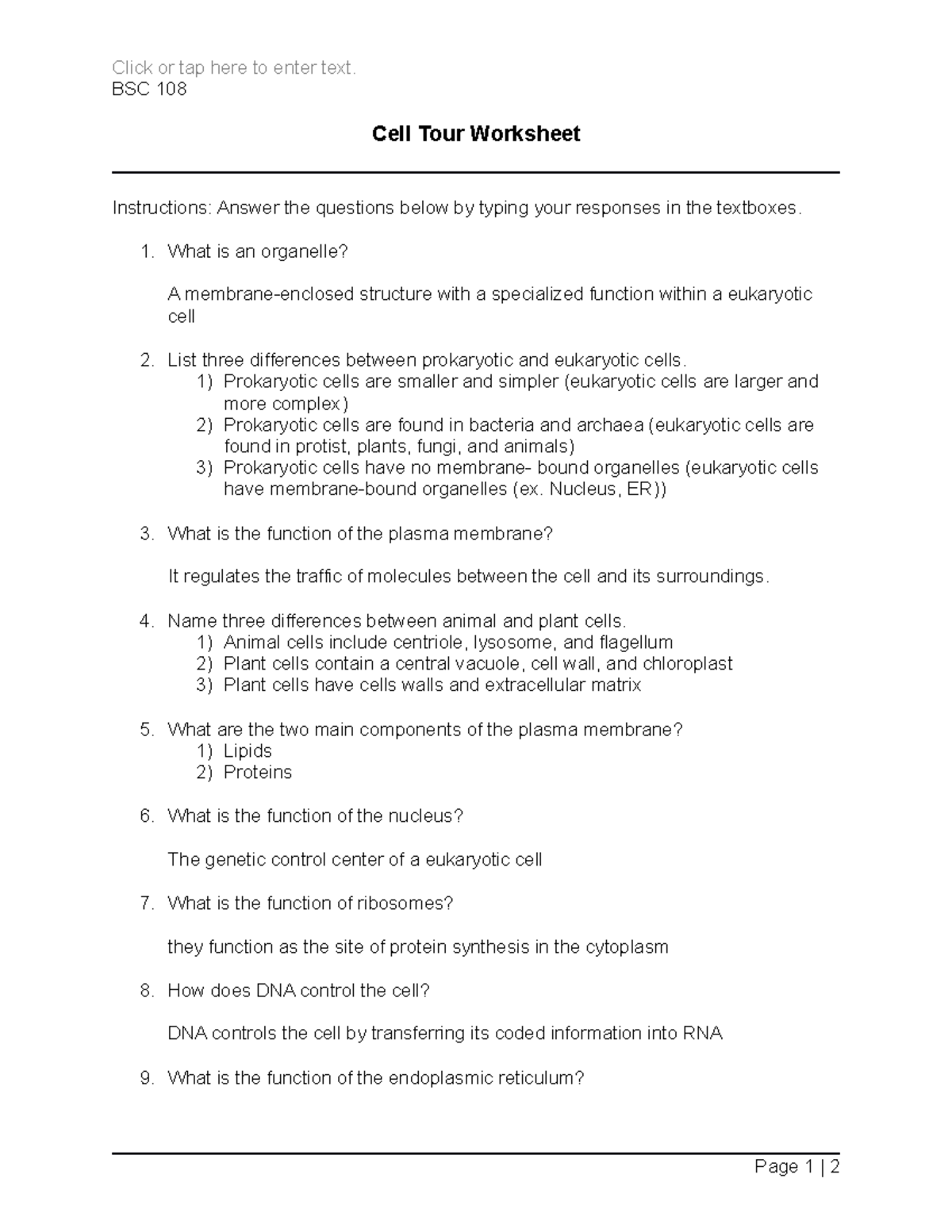 BSC 108 Cell Tour Worksheet Click or tap here to enter text. BSC 108