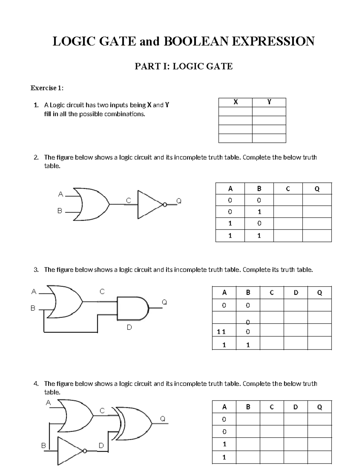Tut8-9 Logic gate and Boolean expression - LOGIC GATE and BOOLEAN ...