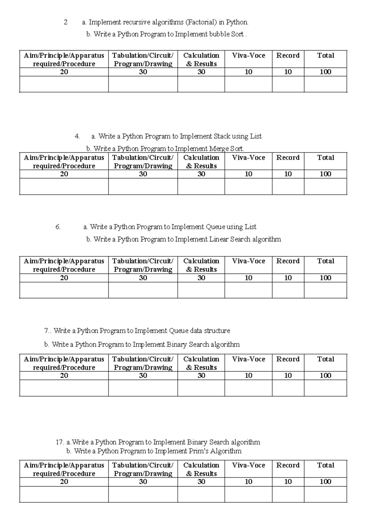 Stu copy - question - 2 a. Implement recursive algorithms (Factorial ...