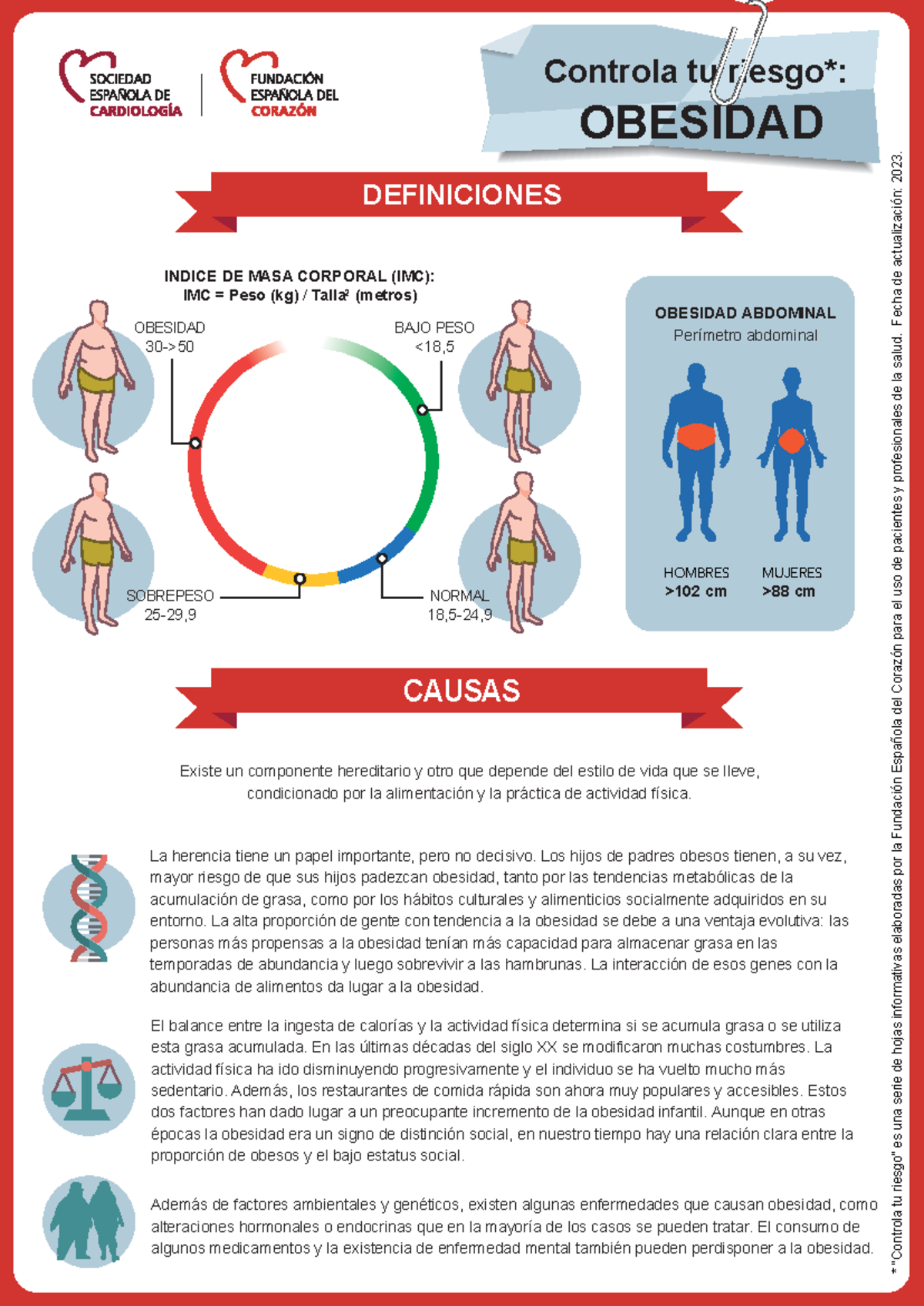 Ficha Obesidad - “Controla tu riesgo” es una serie de hojas ...