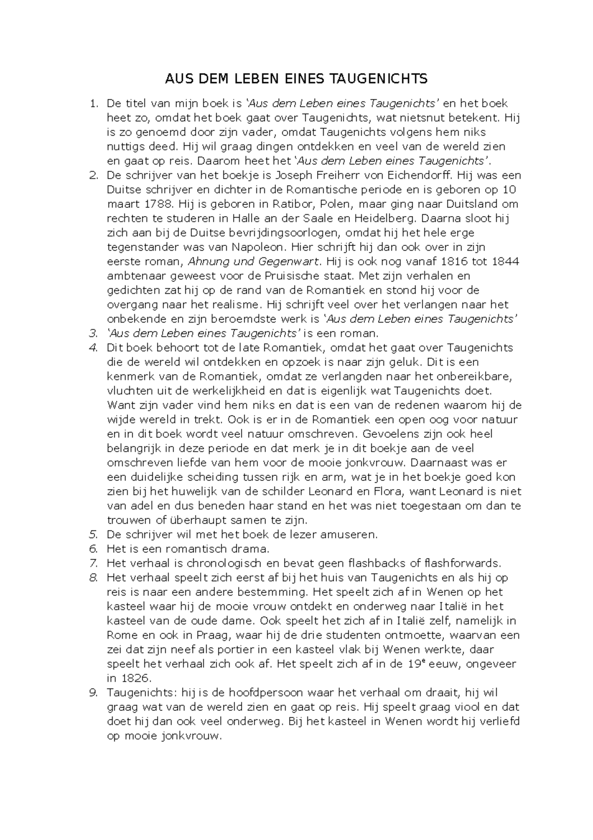 Aus Dem Leben Eines Taugenichts AUS DEM LEBEN EINES TAUGENICHTS De