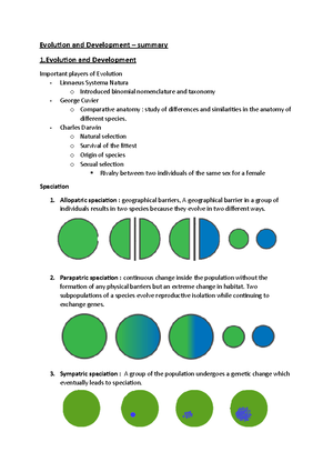 Summary Evo-Devo - Samenvatting Evolutionary Developmental Biology Part ...