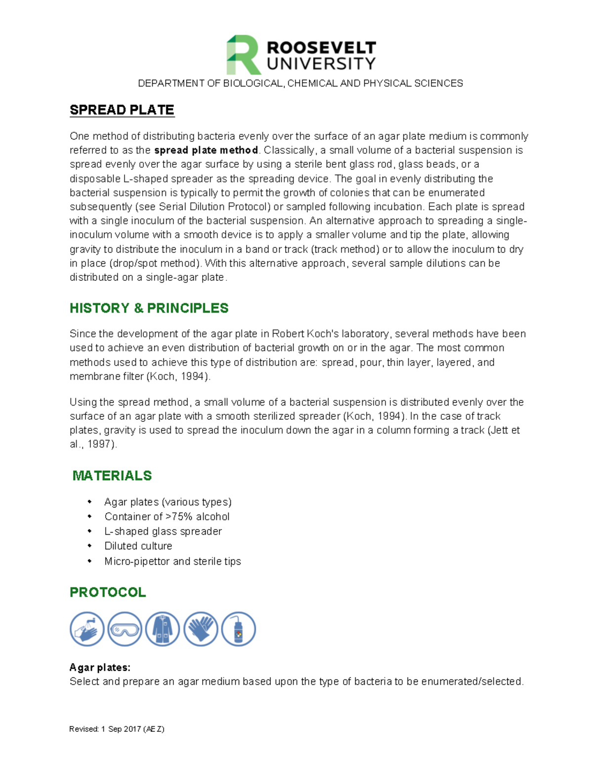 Wk2 Spread-Plate V1 - Lecture notes 2 - DEPARTMENT OF BIOLOGICAL ...
