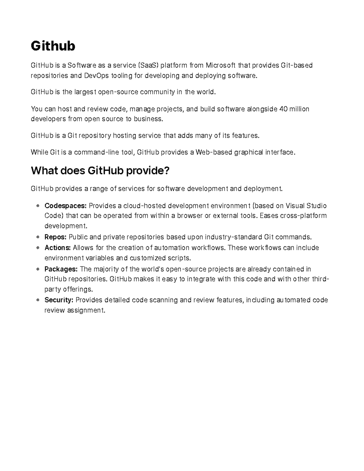 Github - Github GitHub is a Software as a service SaaS platform from ...