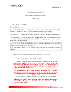 ME 1 - Apuntes 1 - CANALES DE DISTRIBUCIÓN UNIDAD N° I Introducción A ...