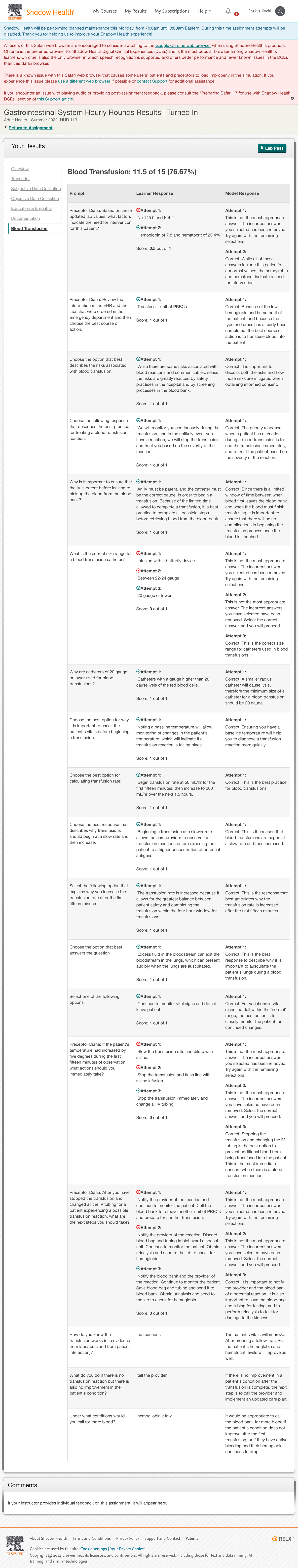 Perioperative Care Hourly Rounds Shadow Health - 7rwknna