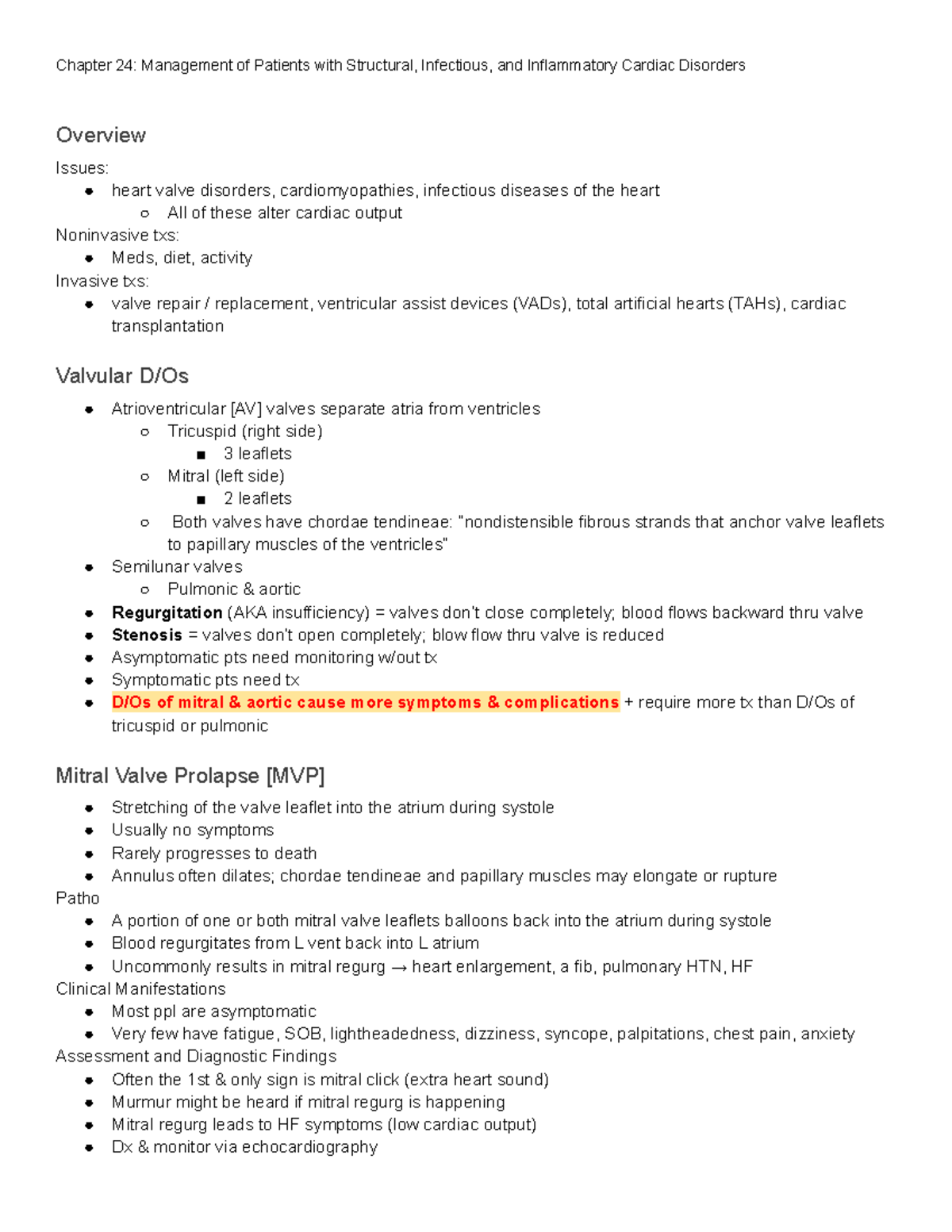 Nurse 204 Ch 24 Structural, Infectious, Inflammatory Cardiac Disorders ...