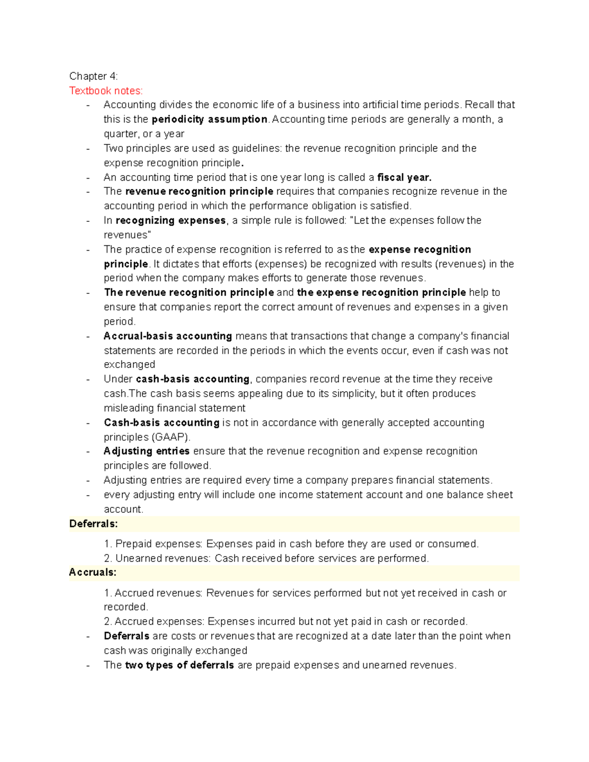 Financial Accounting - Lecture Notes 1 - Chapter 4: Textbook Notes ...