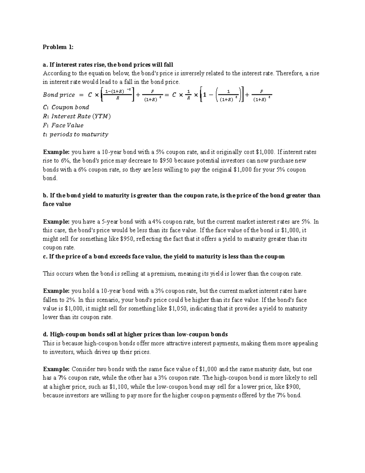 exercise rates assignment