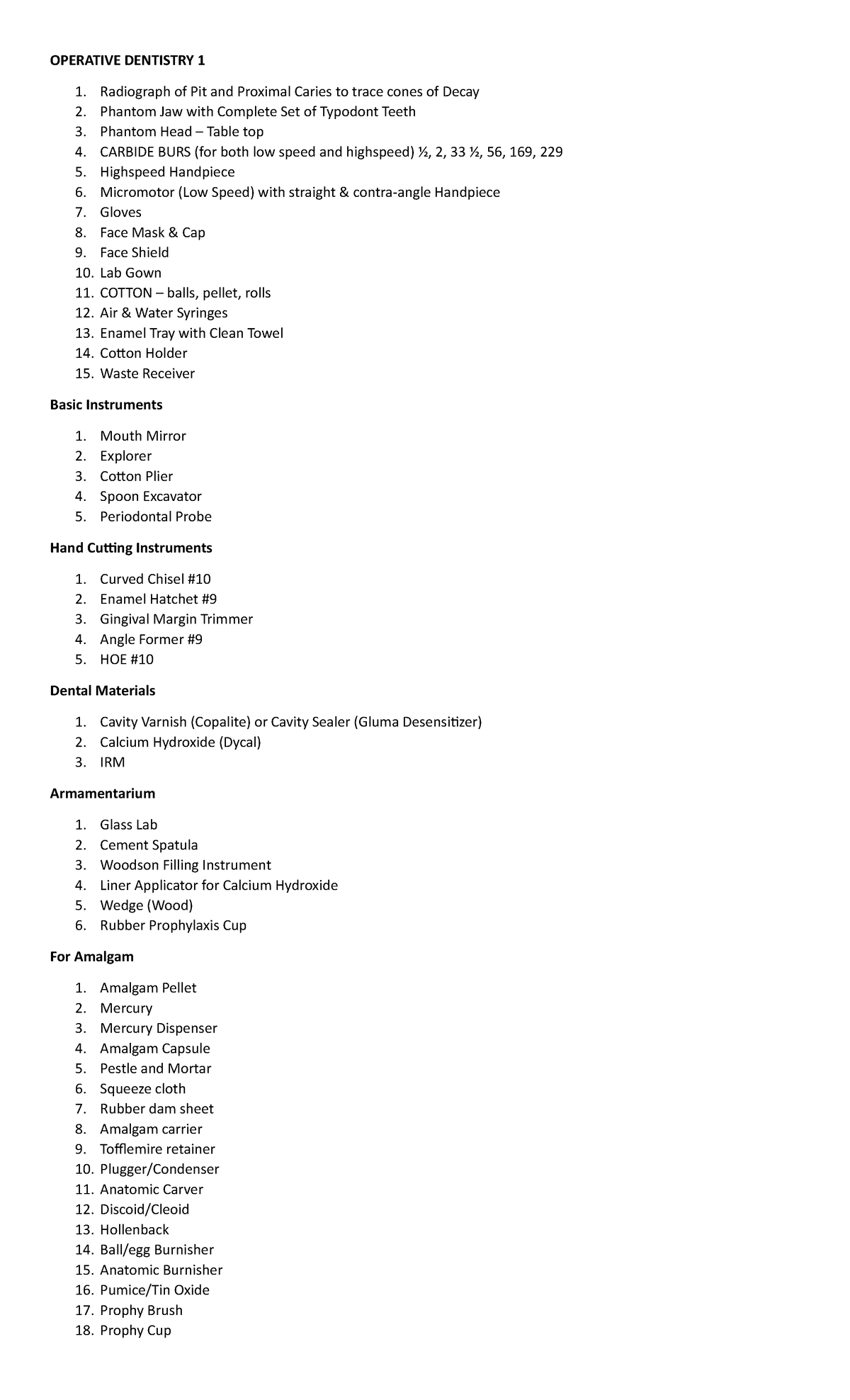 Operative Dentistry 1 Materials - OPERATIVE DENTISTRY 1 Radiograph of ...