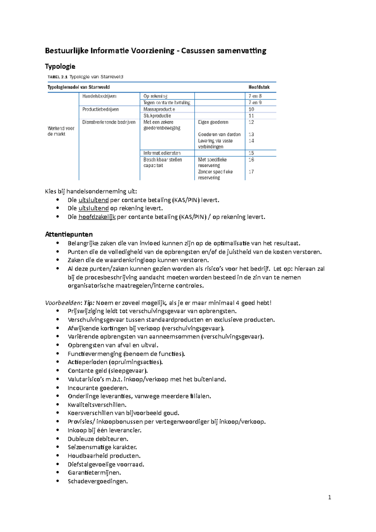 Casussen Samenvatting - Jaar 3 - Bestuurlijke Informatie Voorziening ...