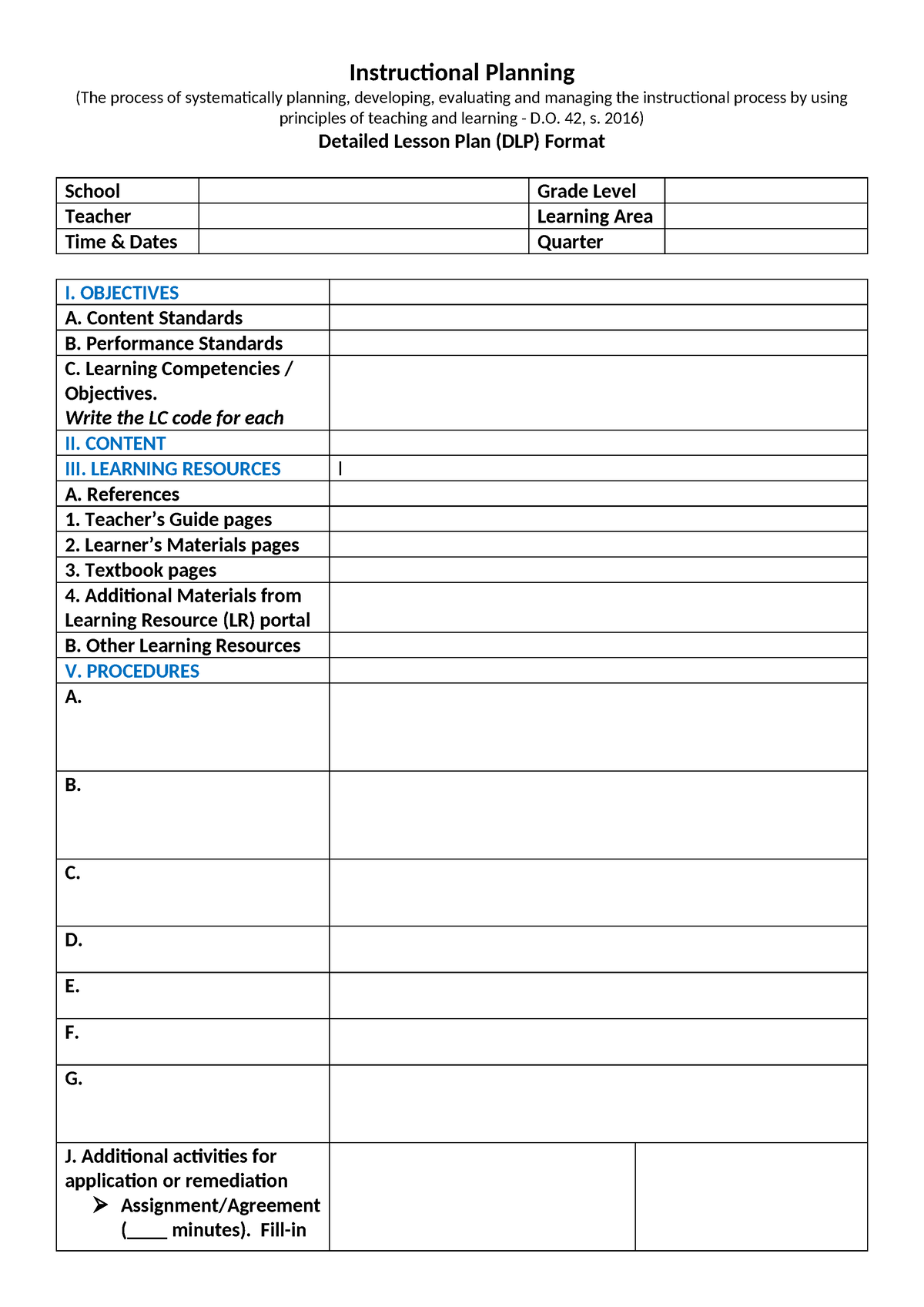 Detailed-Lesson-Plan - Instructional Planning (The process of ...