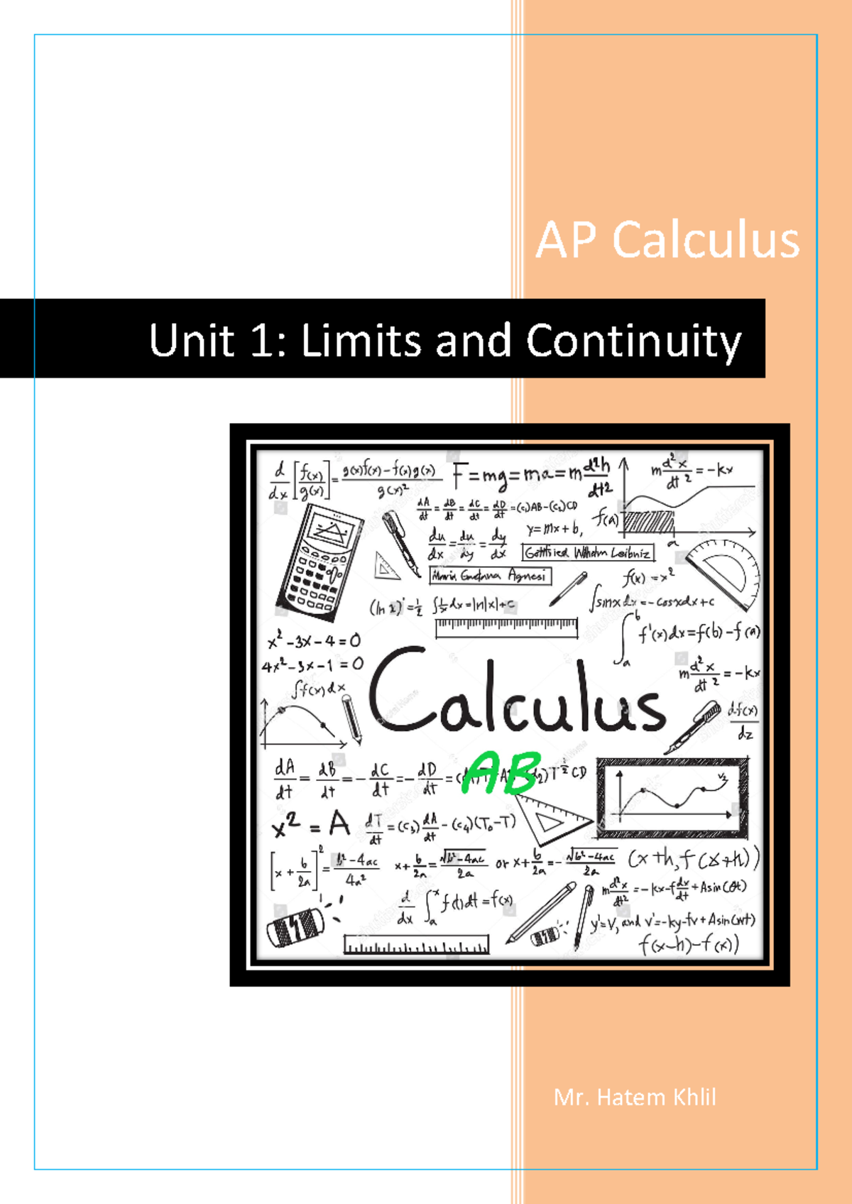 Unit 1 Updated - Summary of Unit 1 Notes for AP Calculus for the limits ...