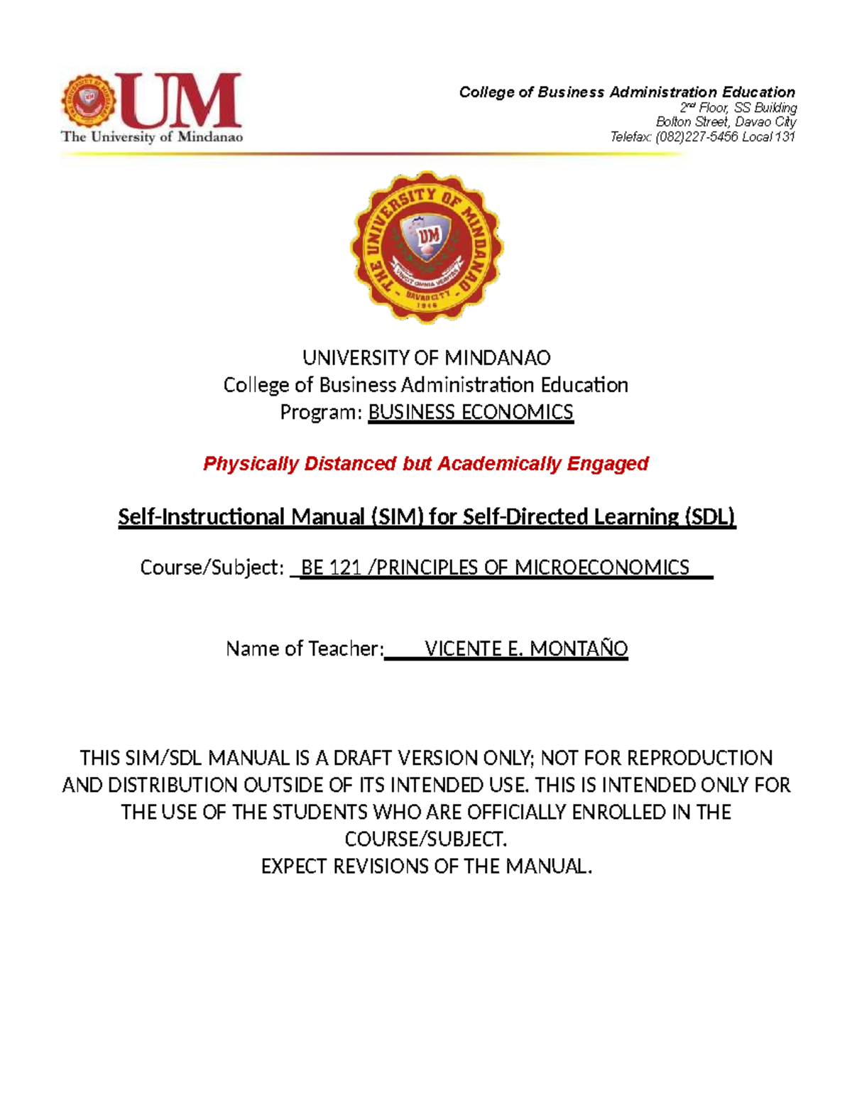 Module 1 Intro to Managerial Economics-converted - College of Business ...