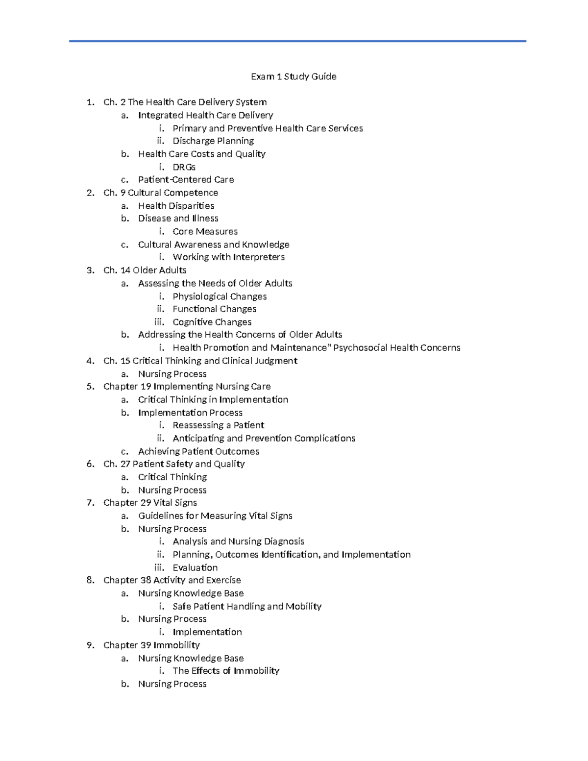 Exam 1 Study Guide - Exam 1 Study Guide Ch. 2 The Health Care Delivery ...