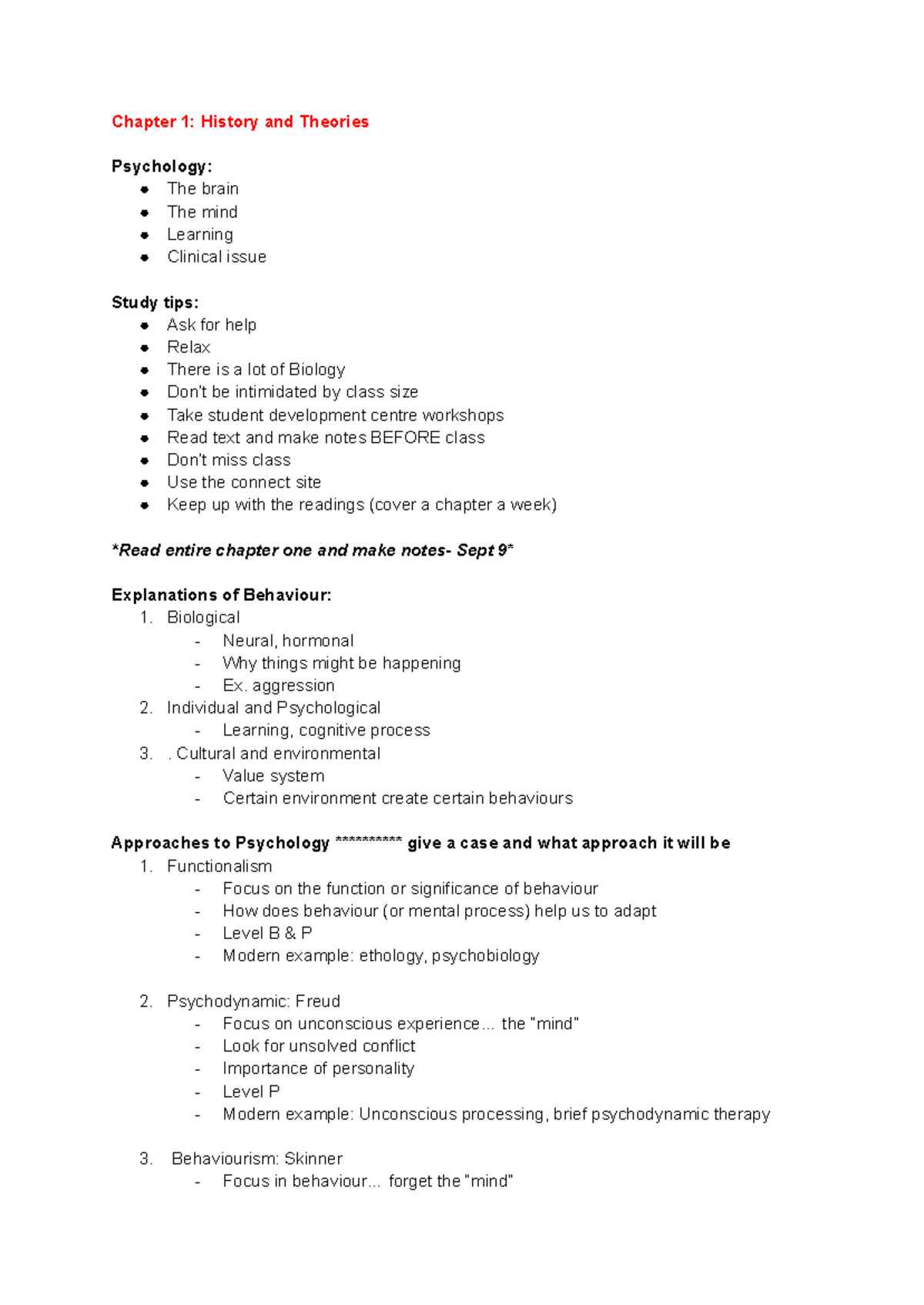 Psych-Chapter 1 History and Theories - Chapter 1: History and Theories ...