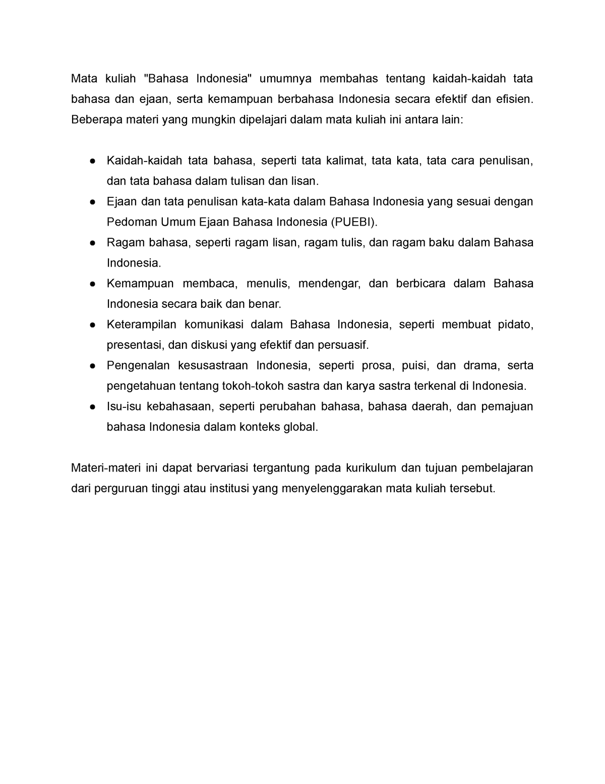 Pembahasan Materi Beserta Topik-Topik Umum, Bahasa Indonesia - Mata ...