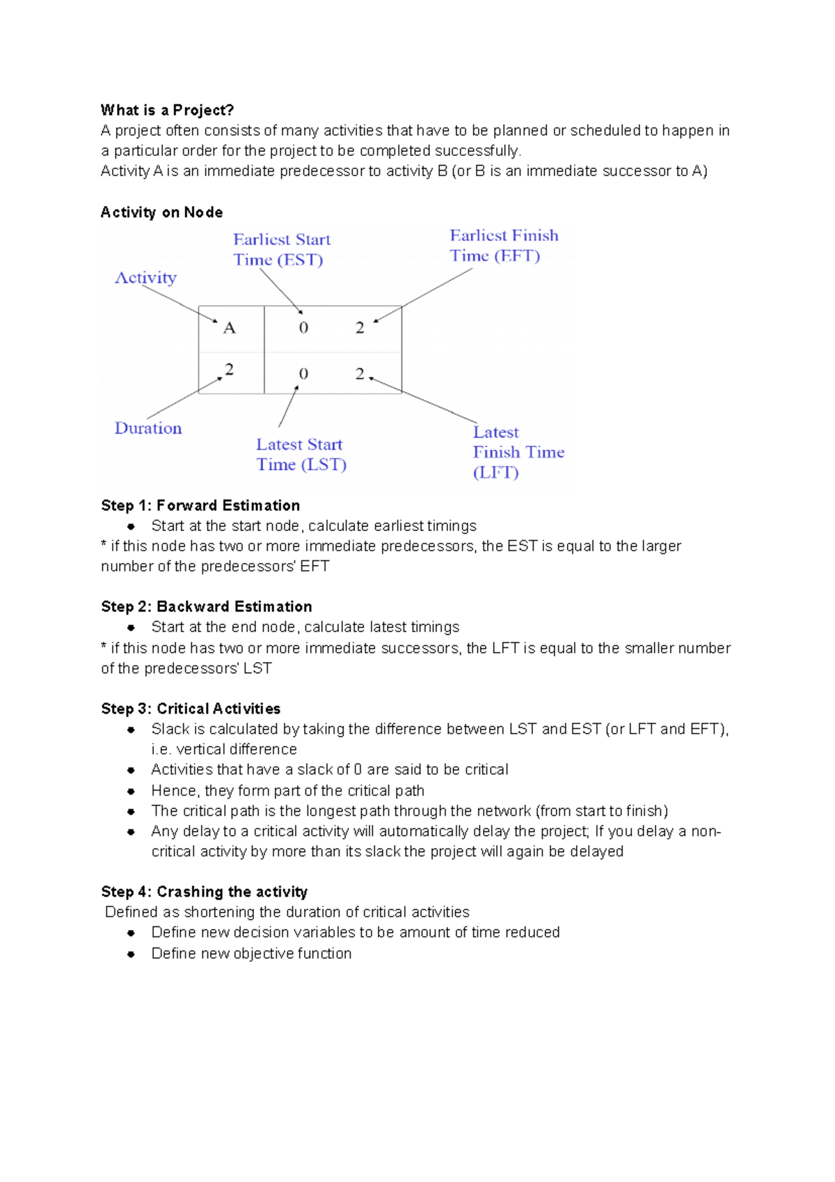 W9 Linear Programming - Projects - What is a Project? A project often ...