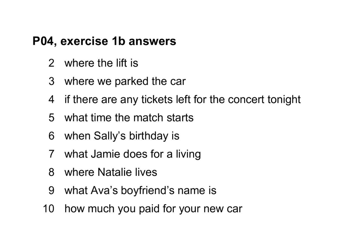 English File 4th Upper Intermediate Work Book Answers P04 Exercise