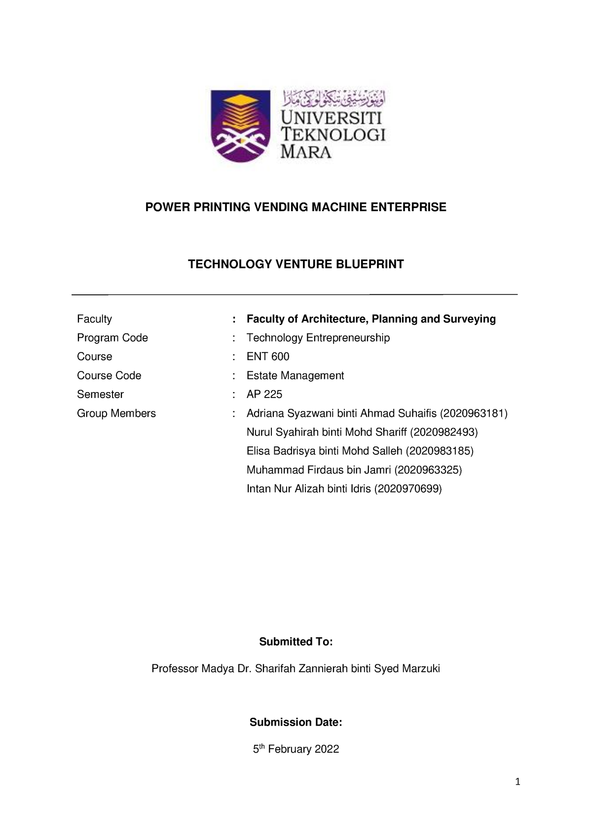 printing vending machine thesis