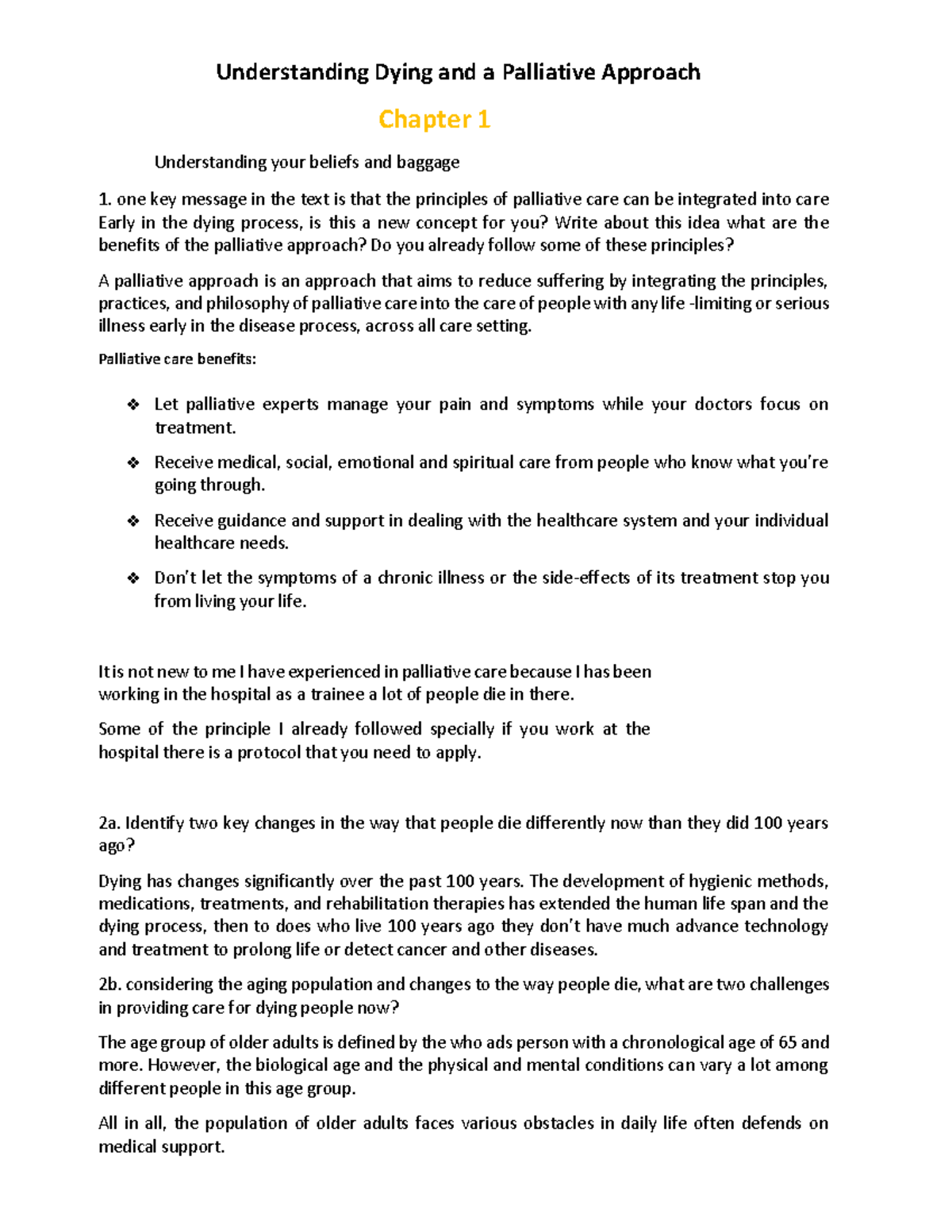 Module 9 palliative 2 - Restoraive care and olanning - Understanding ...