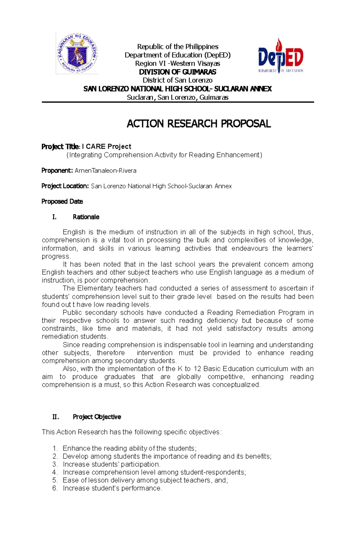 action-research-proposal-project-title-i-republic-of-the-philippines