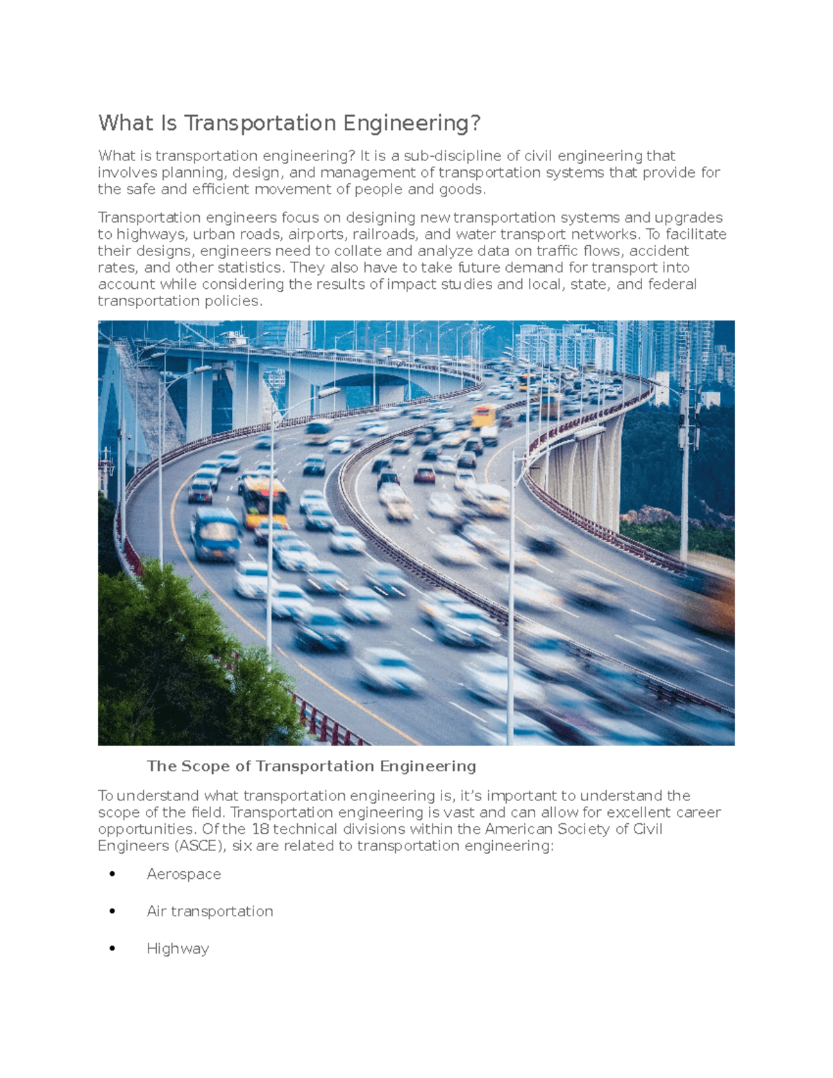 transportation engineering research topics