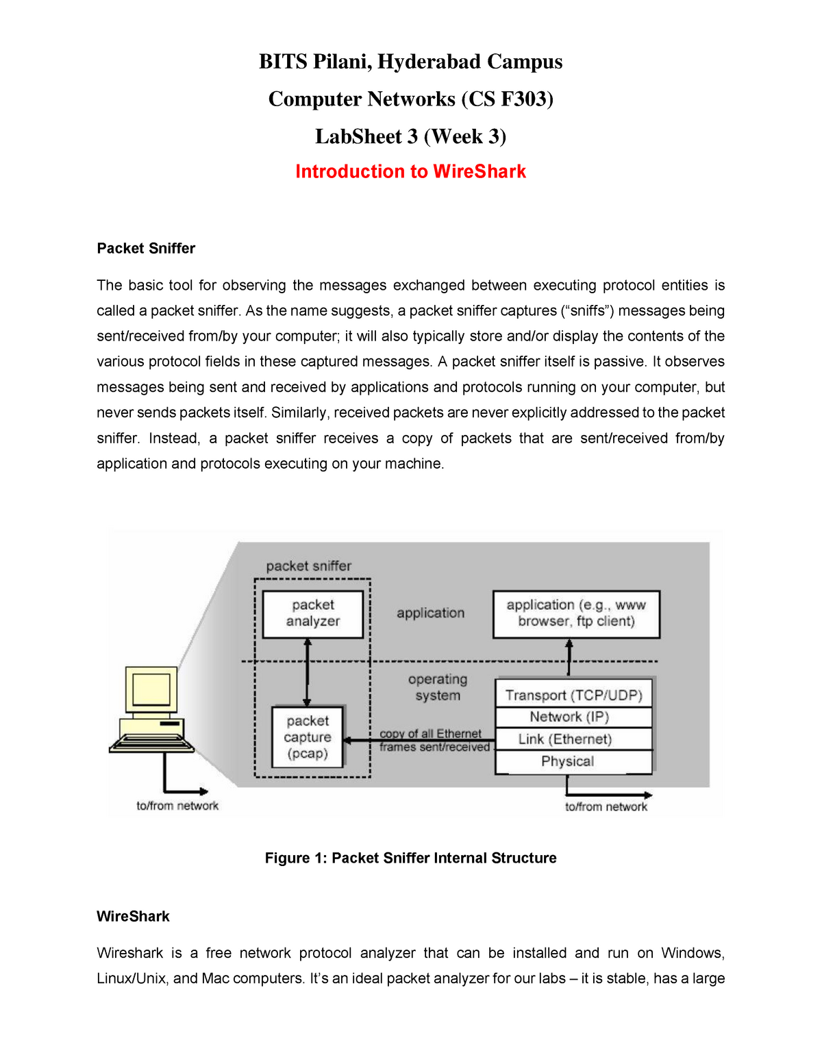 Computer Networks Lab3 - BITS Pilani, Hyderabad Campus Computer ...