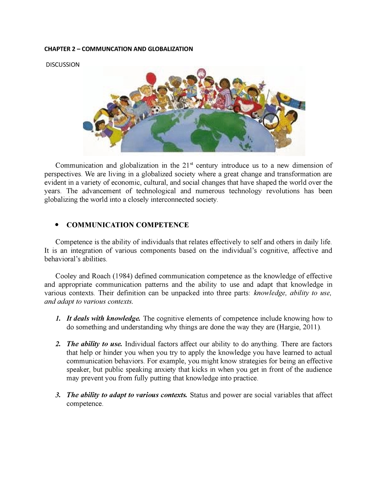 Chapter 2 Purposive Com Chapter 2 Communcation And Globalization Discussion Communication 