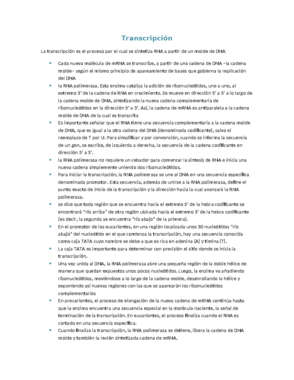 Transcripción - trasncripcion - Transcripción La transcripción es el ...