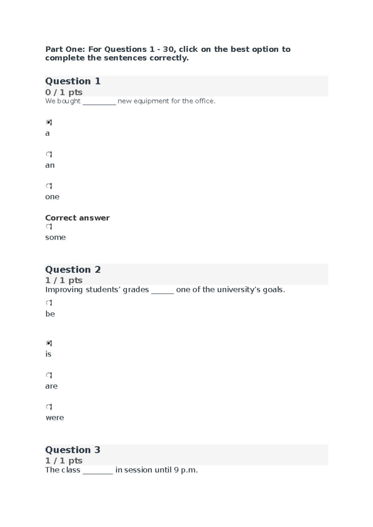 SDE101 Practice Writing Essentials Part One For Questions 1 30, click on the best option