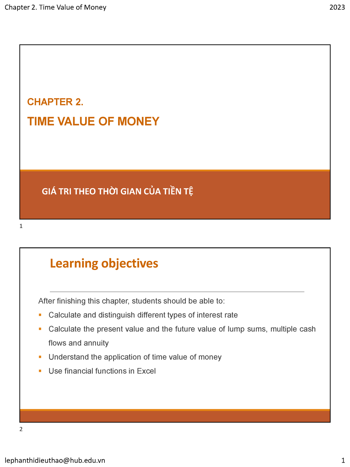 Chapter 2 Time Value Of Money Lesson - CHAPTER 2. TIME VALUE OF MONEY ...