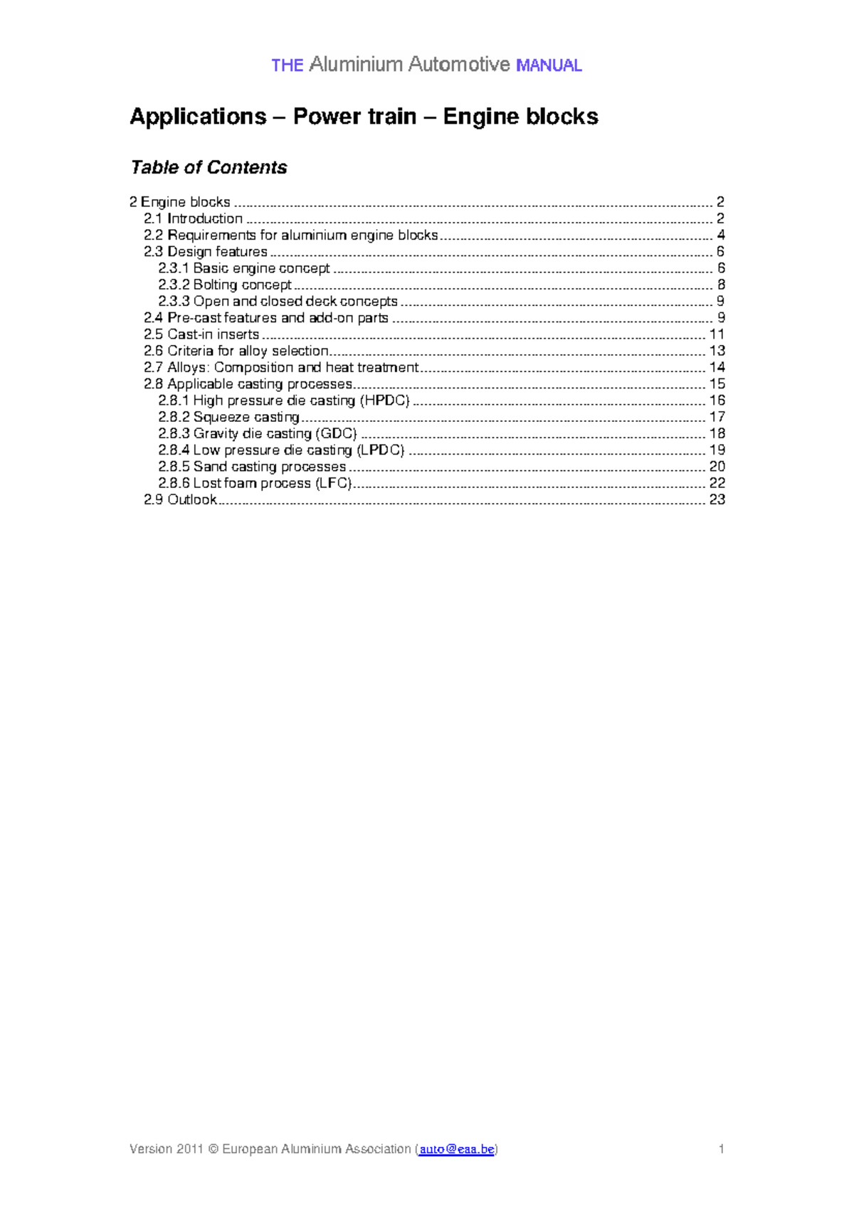 Aam applications power train 2 engine blocks Applications Power