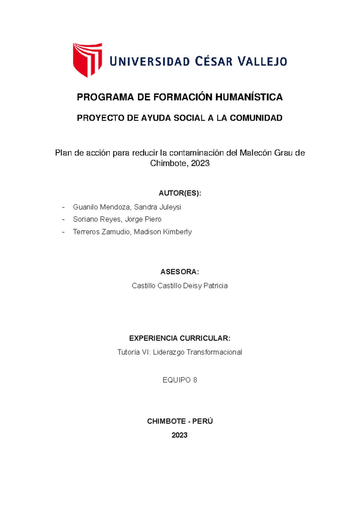 Informe+ Final+ Tutoría+-+ Grupo+8 - PROGRAMA DE FORMACIÓN HUMANÍSTICA ...