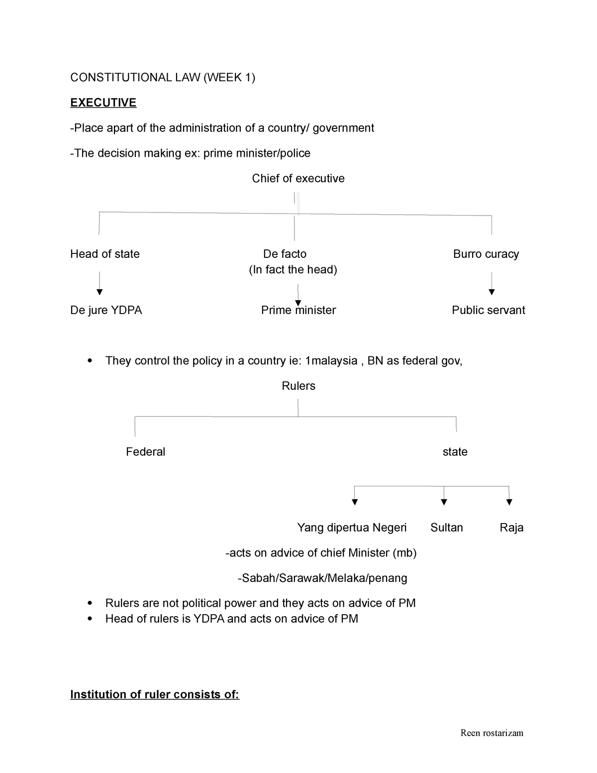 Constitutional LAW Notes Week 1 2 - CONSTITUTIONAL LAW (WEEK 1 ...