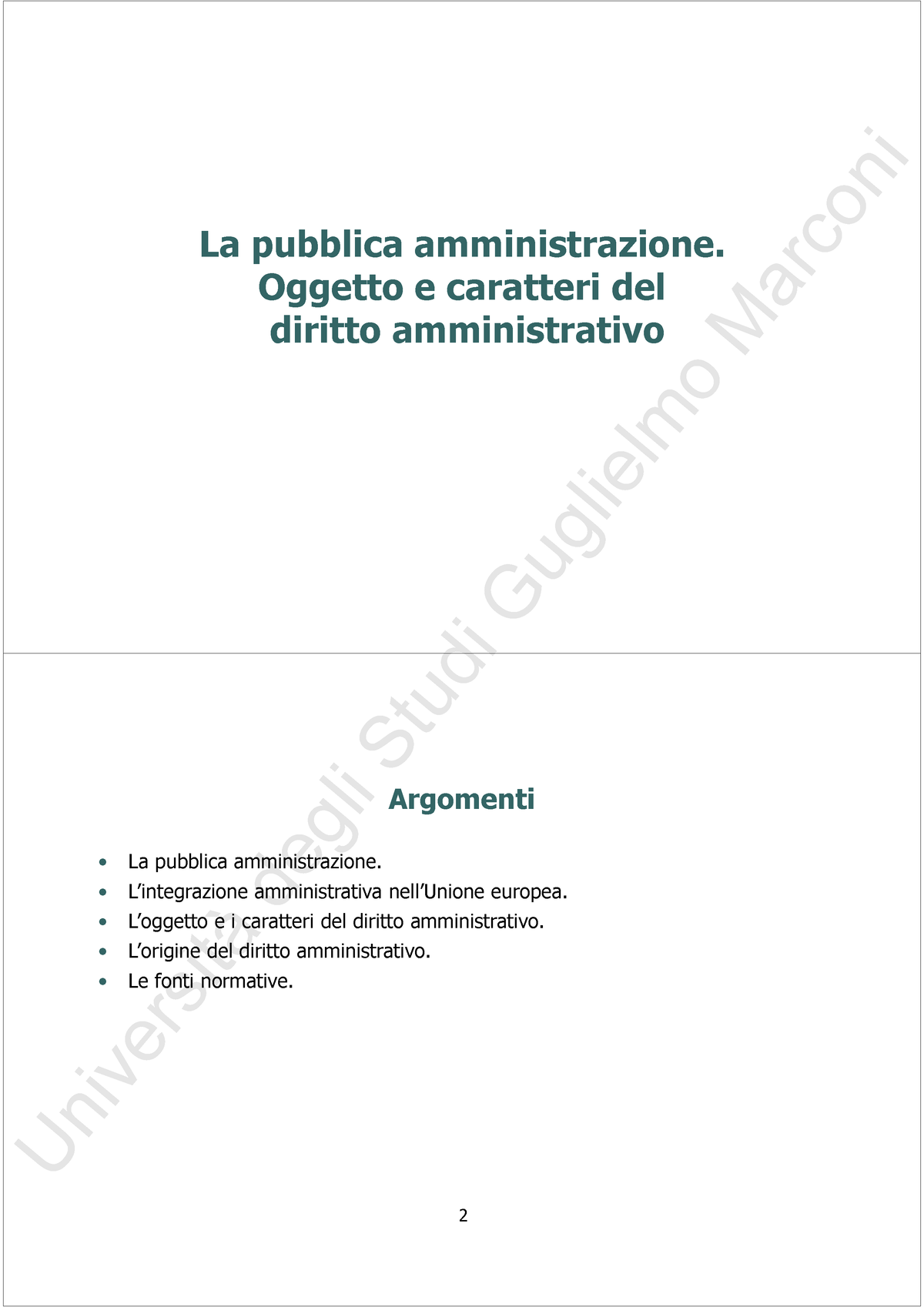 Amm It L02 - Appunti - La Pubblica Amministrazione. Oggetto E Caratteri ...