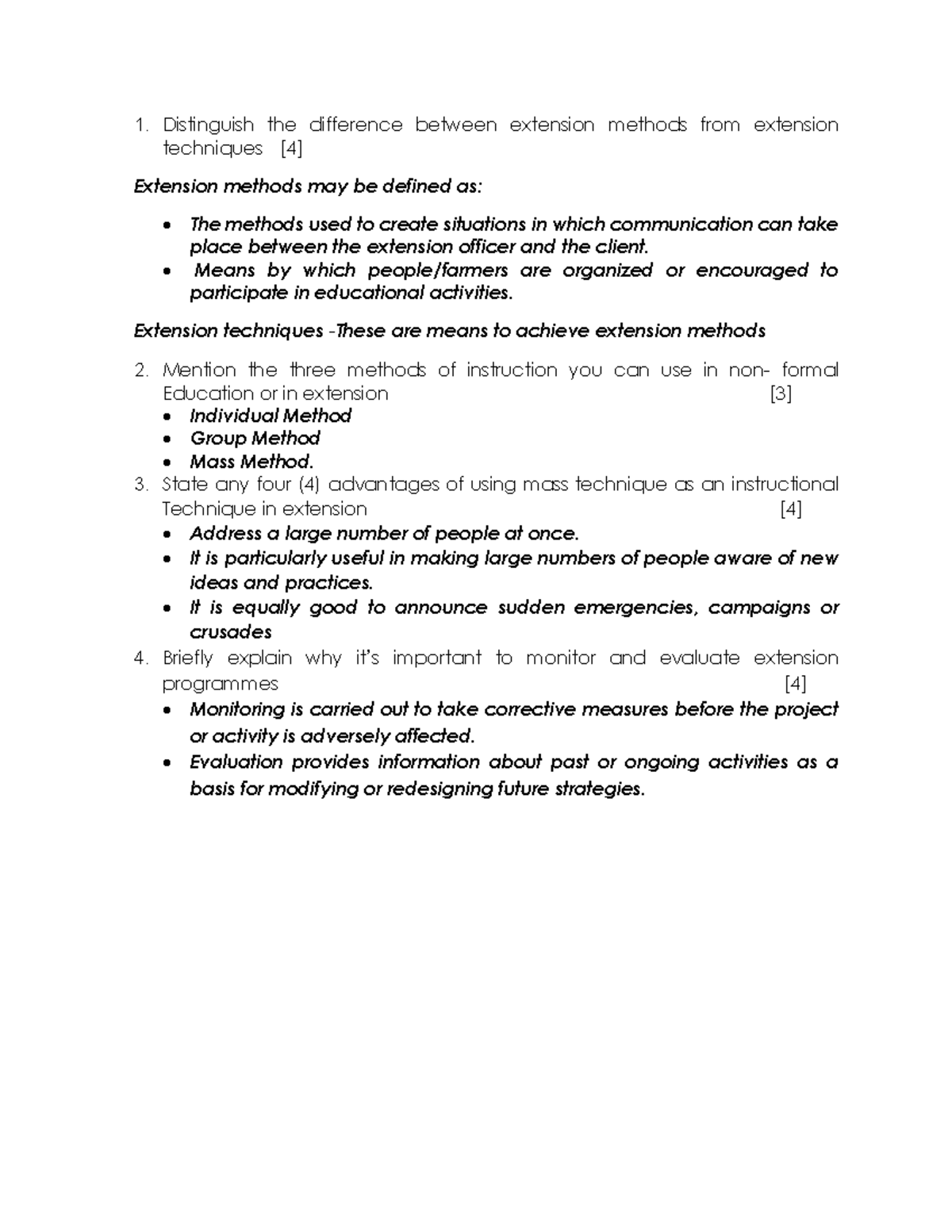ED PST - Past papers - Distinguish the difference between extension ...